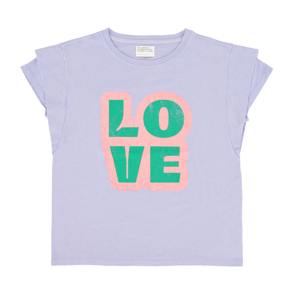 DOUBLE SHORT SLEEVE T-SHIRT LAVENDER WITH LOVE PRINT