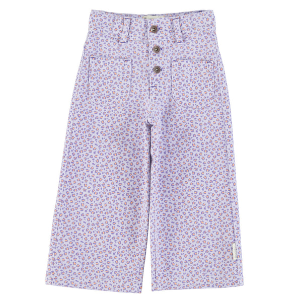 FLARE TROUSERS LAVENDER WITH ANIMAL PRINT