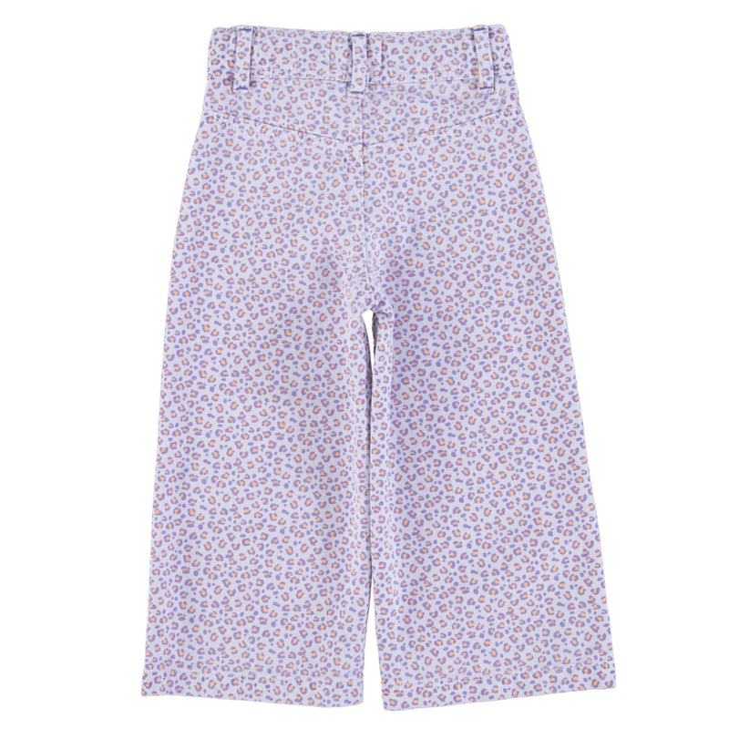 FLARE TROUSERS LAVENDER WITH ANIMAL PRINT