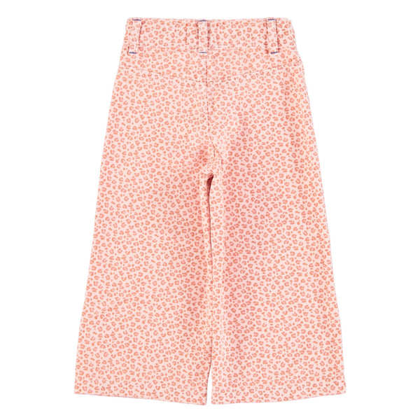 FLARE TROUSERS LIGHT PINK WITH ANIMAL PRINT