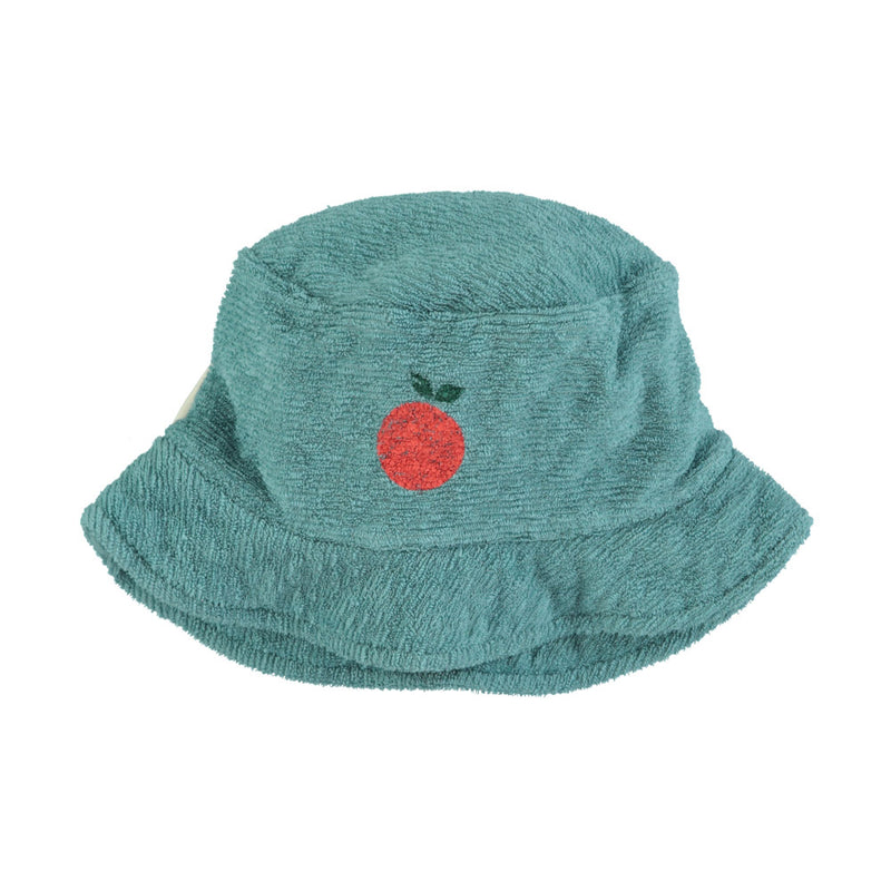 HAT GREEN WITH APPLE PRINT