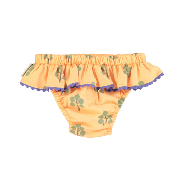 HIGH WAISTED SHORTIES PEACH WITH GREEN TREES