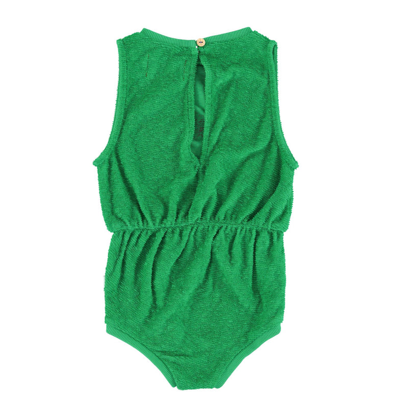 PLAYSUIT GREEN WITH QUE CALOR PRINT