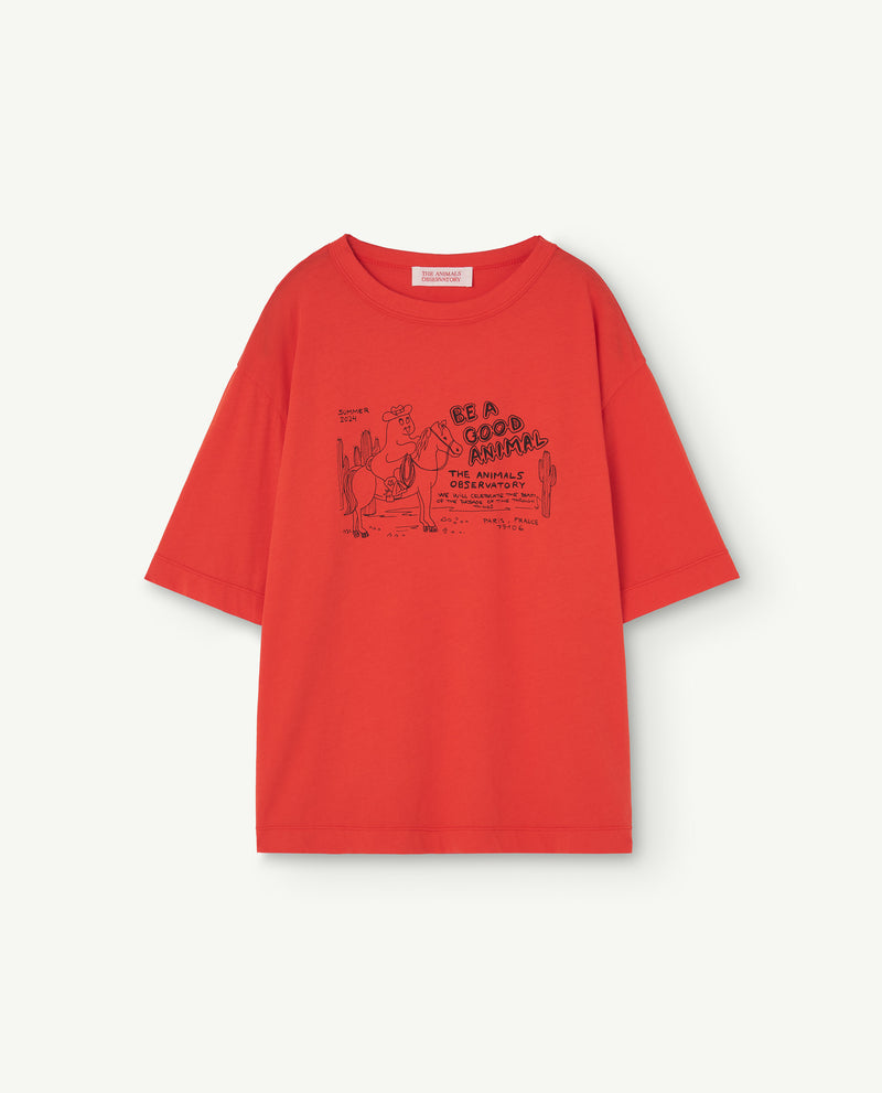ROOSTER OVERSIZE KIDS T-SHIRT RED