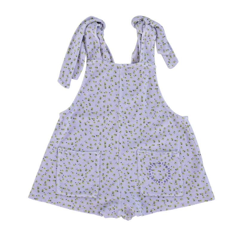 SHORT JUMPSUIT WITH STRAPS LAVENDER WITH YELLOW FLOWERS