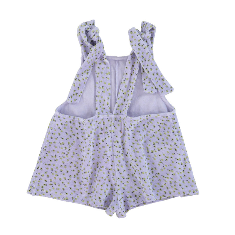 SHORT JUMPSUIT WITH STRAPS LAVENDER WITH YELLOW FLOWERS