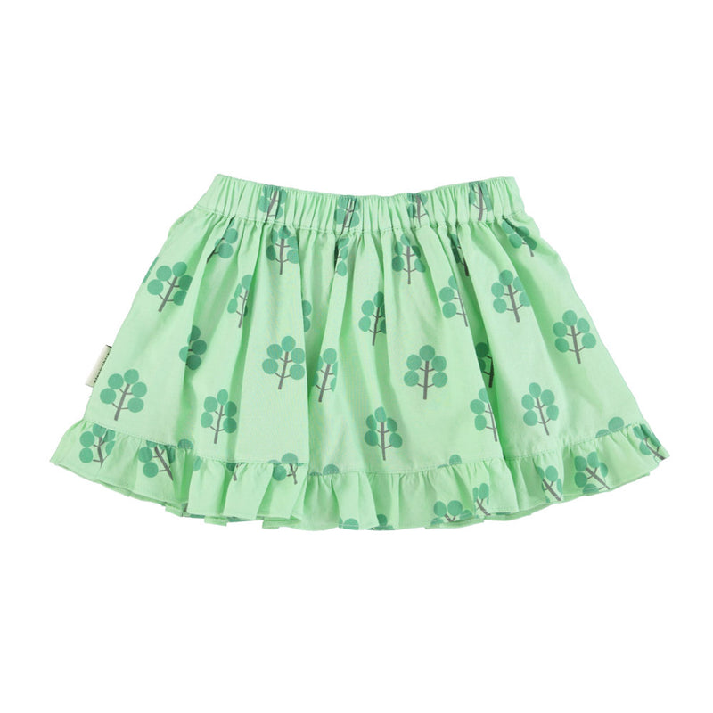 SHORT SKIRT WITH RUFFLES GREEN WITH GREEN TREES