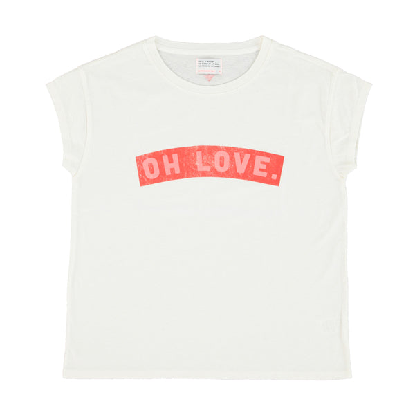 SHORT SLEEVE T-SHIRT WHITE WITH OH LOVE PRINT