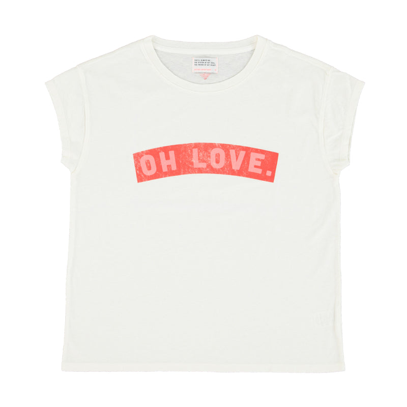 SHORT SLEEVE T-SHIRT WHITE WITH OH LOVE PRINT
