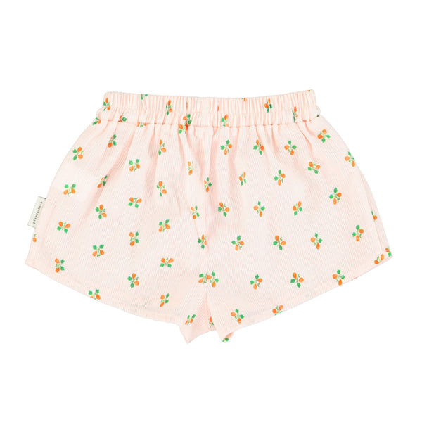 SHORTS WITH FRILLS LIGHT PINK STRIPES WITH LITTLE FLOWERS