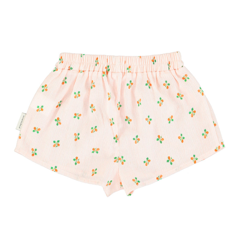 SHORTS WITH FRILLS LIGHT PINK STRIPES WITH LITTLE FLOWERS