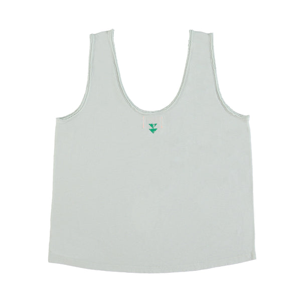 SLEEVELESS TOP WITH V-NECK LIGHT GREY WITH L'AMOUR PRINT