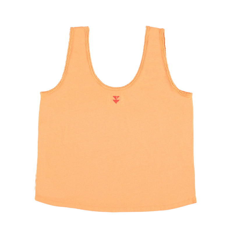SLEEVELESS TOP WITH V-NECK ORANGE WITH OH LOVE PRINT