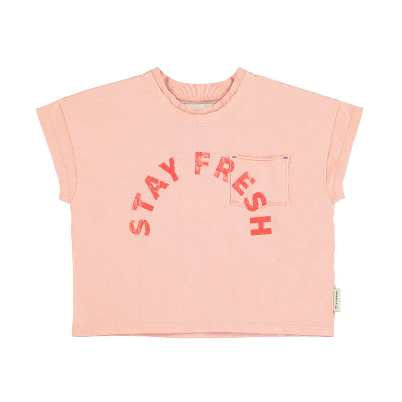 T-SHIRT LIGHT PINK WITH STAY FRESH PRINT