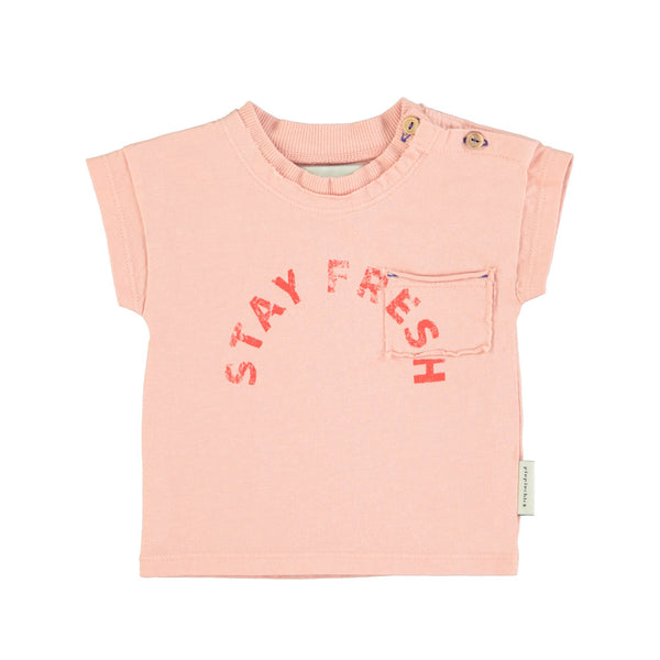 T-SHIRT LIGHT PINK WITH STAY FRESH PRINT