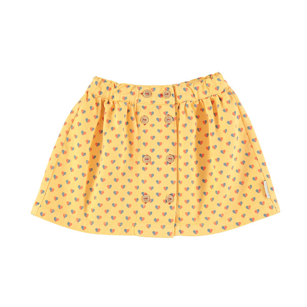 SHORT SKIRT YELLOW WITH HEARTS ALLOVER
